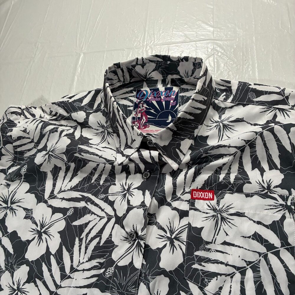 Dixxon Aloha Series Women’s SS White Party Shirt Button Up Casual Shirt Size XL